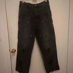 Men's Black washed Baggy Jeans